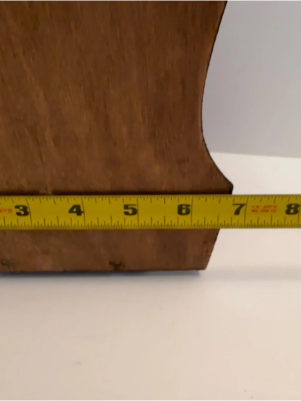 Carved Wooden Paper Towel Holder in Warm Brown